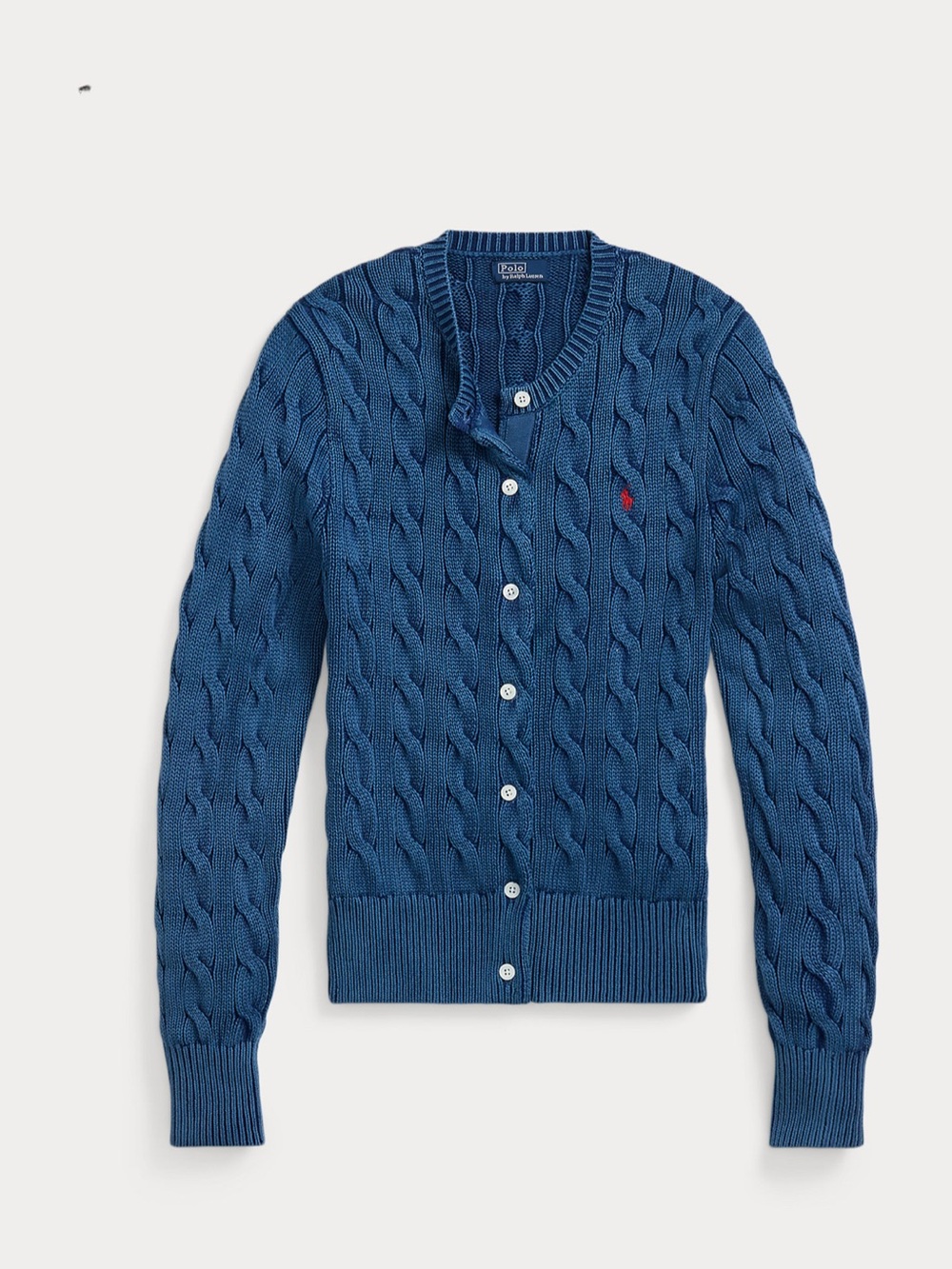 Ralph Lauren Cable Knit Cotton Crewneck Cardigan S